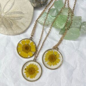 Gold Sunflower Pendant Necklace